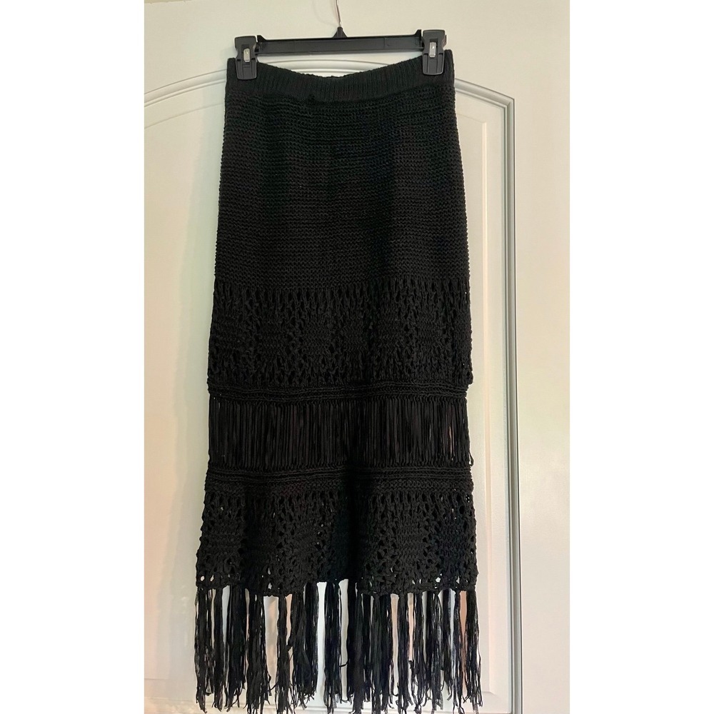 Moon River fringe Boho knitted skirt